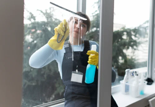Nettoyage de vitres intérieures et extérieures à la Courtine